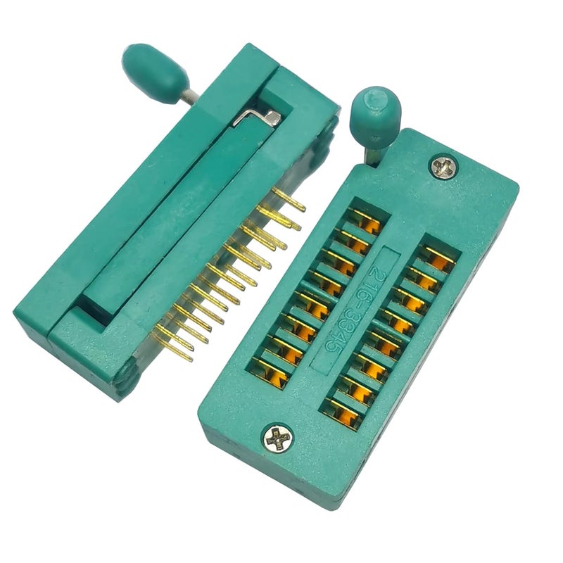 YEGAFE 2Pcs 16 Pin 2.54mm ZIF Zip IC Test DIP Board Socket Universal Gold Plated feet - Image 1